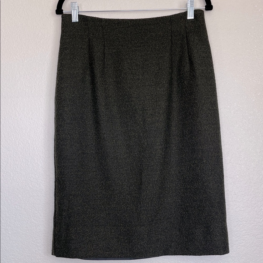 Briggs New York olive green tweed Pencil Skirt